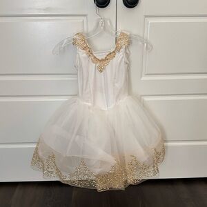 White and gold ballet costume